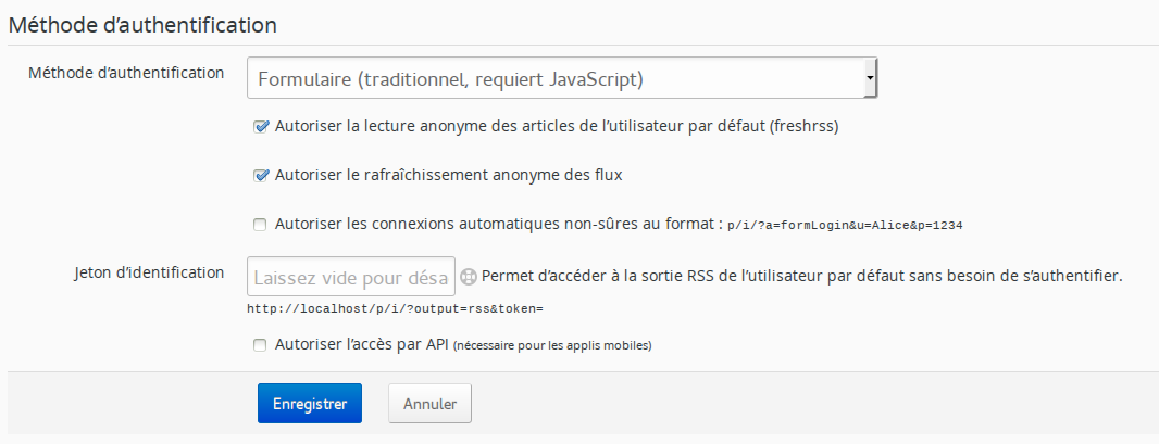 Configuration de l’accès anonymes